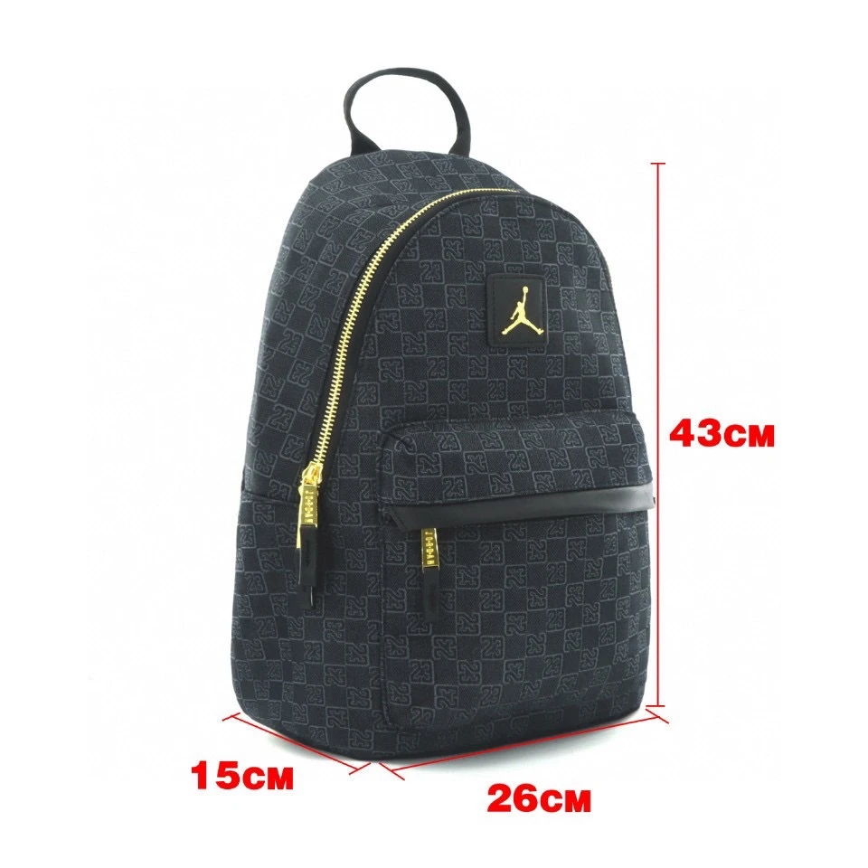 AJ Checkerboard-bedruckter Rucksack Schwarzgold