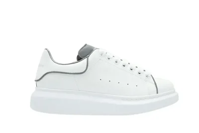 ALEXANDER MCQUEEN LEATHER PLATFORM TRAINERS SNEAKERS GRAY-WHITE REPS - etkick uk