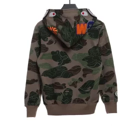 Bape Laminated Camo Shark Zip Hoodie Reps