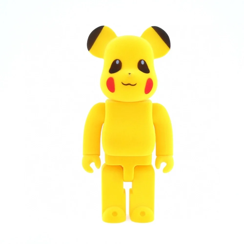 BE@RBRICK Brick Bear X Pikachu, trendy doll in flocked design - etkick uk