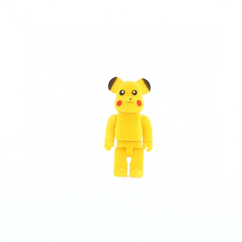 BE@RBRICK Brick Bear X Pikachu, trendy doll in flocked design - etkick uk