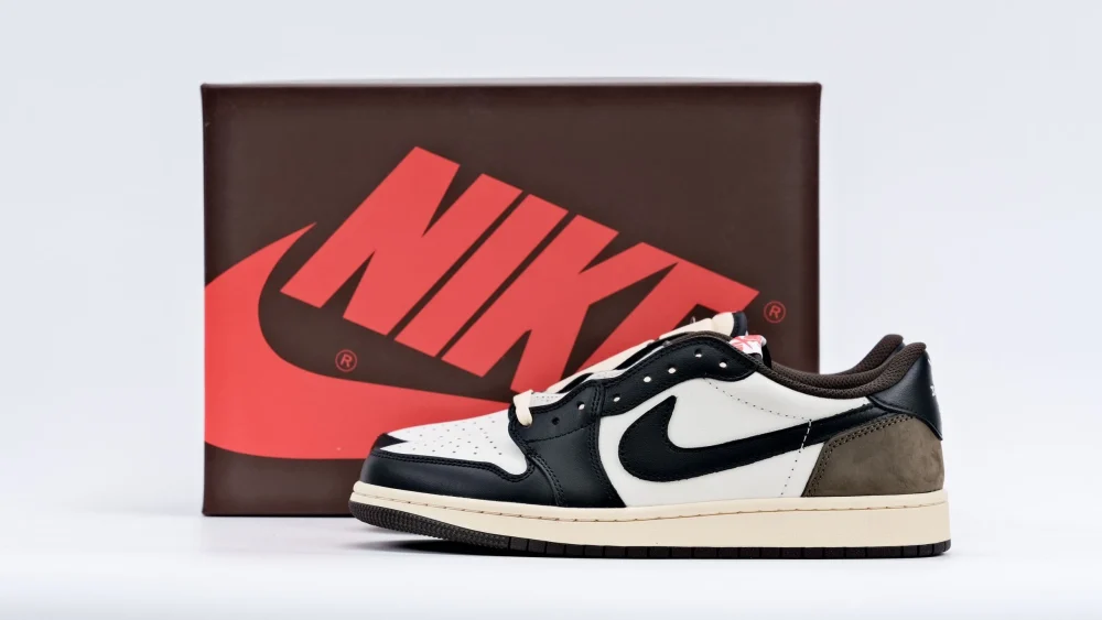 Jordan 1 Low Black White Brown Top-Version REPS