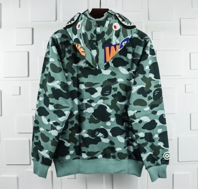 BAPE GREEN CAMO HOODIE Reps - etkick uk