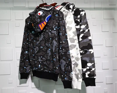 A BATHING APE BAPE SHARK 1ST CAMO HOODIE – BLACK REPLICA - etkick uk