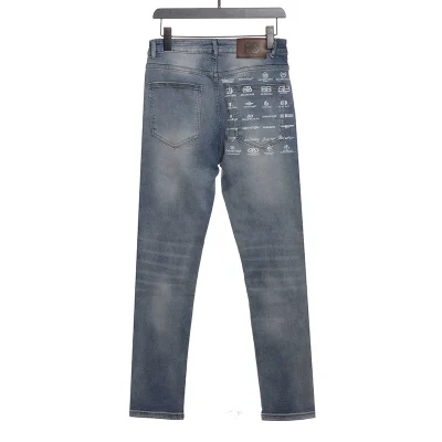 Balenciaga denim trousers with all-over logo Reps - etkick uk