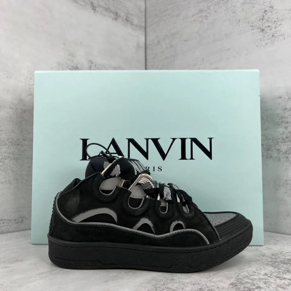 Lanvin Curb Chunky Leather Sneakers “Black” REPLICA - etkick uk