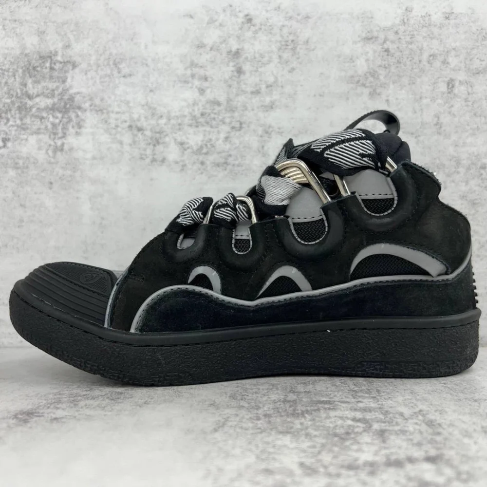 Lanvin Curb Chunky Leather Sneakers “Black” REPLICA - etkick uk