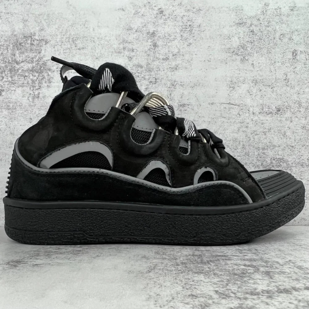 Lanvin Curb Chunky Leather Sneakers “Black” REPLICA - etkick uk