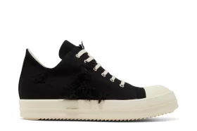 TOP Rick Owens DRKSHDW Strobe Cotton Denim Slashed Low ‘Black Milk’ REPS