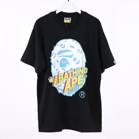 Bape Blue Logo Head T-Shirt Reps