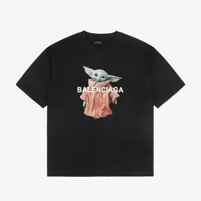 Balenciaga Baby Yoda Print T-Shirt Reps - etkick uk