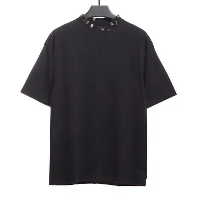 Balenciaga washed T-shirt with perforations and rivets Reps - etkick uk