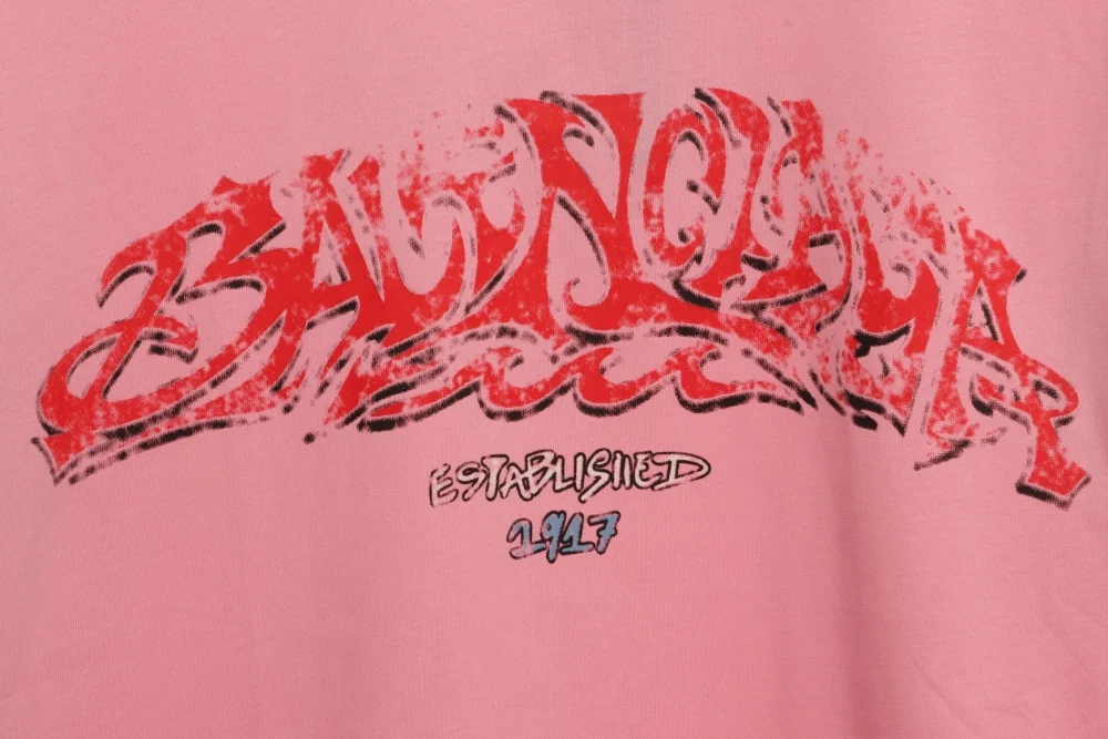 Balenciaga Graffiti mit Offshore-Alphabet T-Shirt Reps - etkick uk