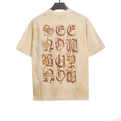 Balenciaga Mud-Colored Heavy Metal Print T-Shirt Reps - etkick uk