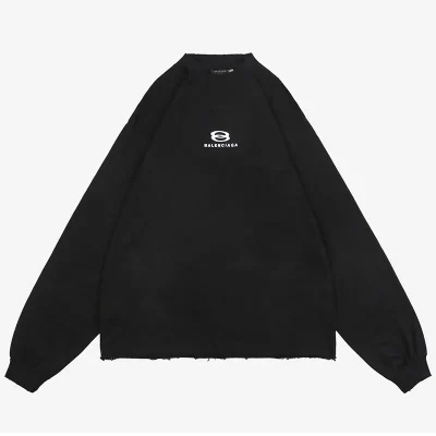 Balenciaga sweatshirt with embroidered letters and double loop reps - etkick uk