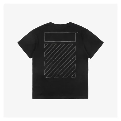 Off-White 24SS Plymouth Limited T-shirt with shaped line printing Reps - etkick uk