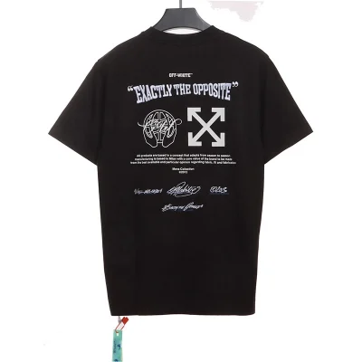 Off-White T-shirt with embroidered logo arrow slogan reps - etkick uk