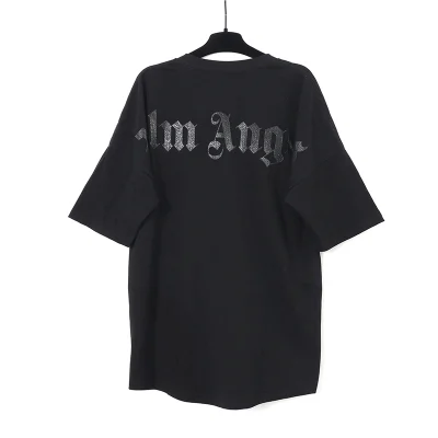 Palm Angels Glitzer-Logo T-Shirt Reps - etkick uk