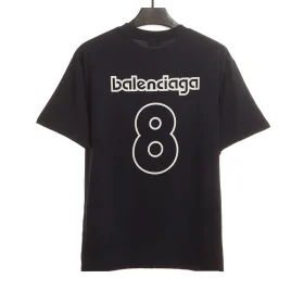 Balenciaga Black 8-letter logo print on the back T-shirt Reps