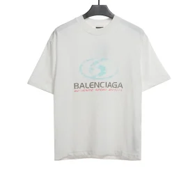 Balenciaga Verwaschener Surf-Print im Distressed-Look T-shirt Reps