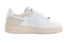 Best A Bathing Ape Bape Sta Low Suede Heel White Reps