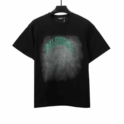 Balenciaga Blurred Green Logo T-Shirt - etkick reps