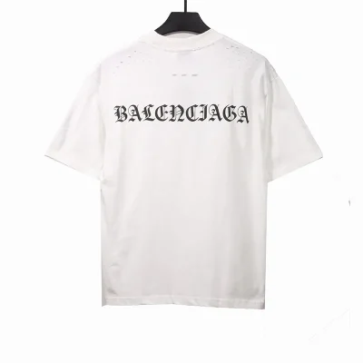 Balenciaga Colorblock Sanskrit Print Ripped T-Shirt - etkick reps