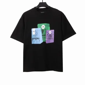 Balenciaga Colorful Pocket Logo Print T-Shirt