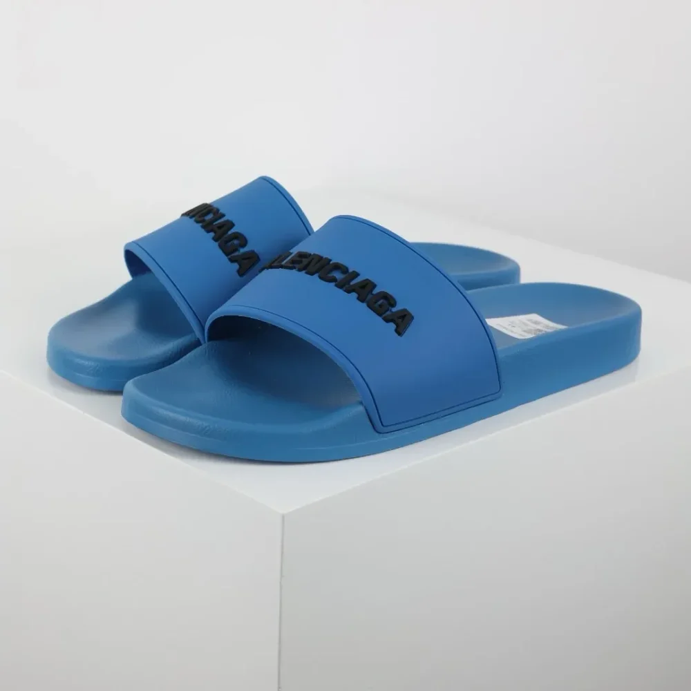 Balenciaga Flip-Flops mit Logo-Print Blue - etkick reps