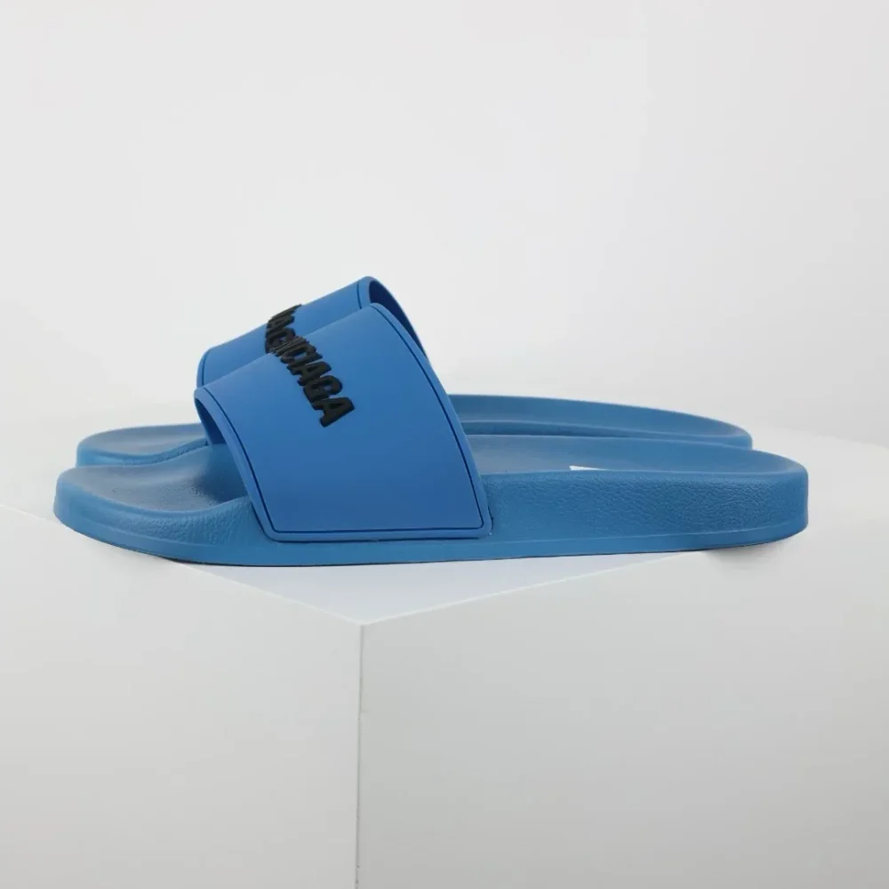 Balenciaga Flip-Flops mit Logo-Print Blue - etkick reps