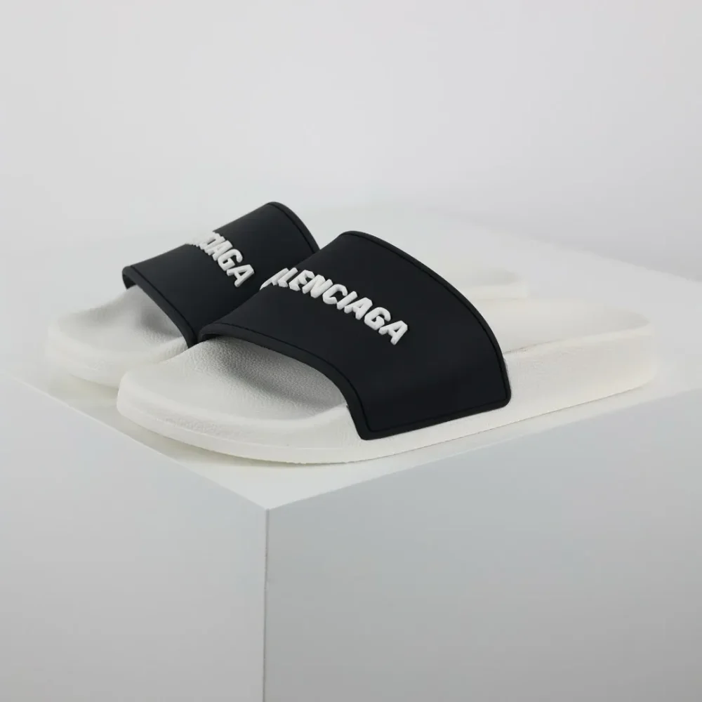 Balenciaga Flip-Flops with logo Print white and black - etkick reps