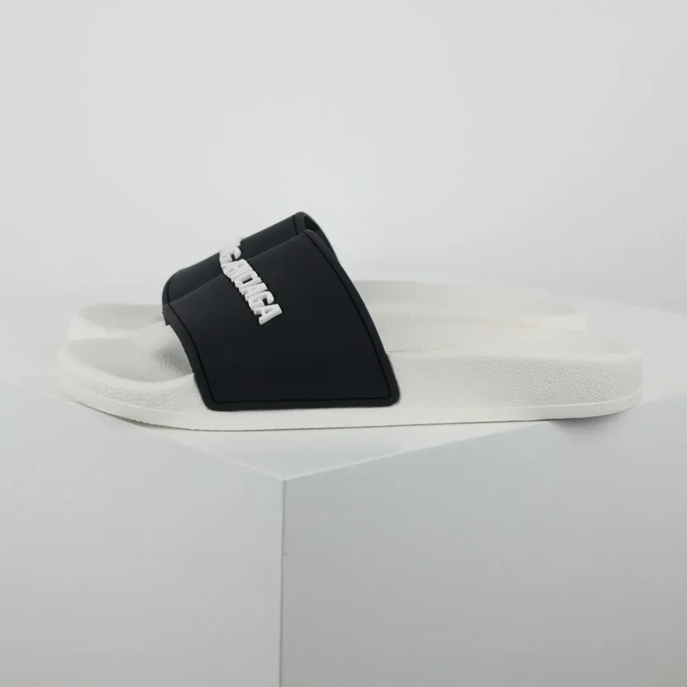 Balenciaga Flip-Flops with logo Print white and black - etkick reps