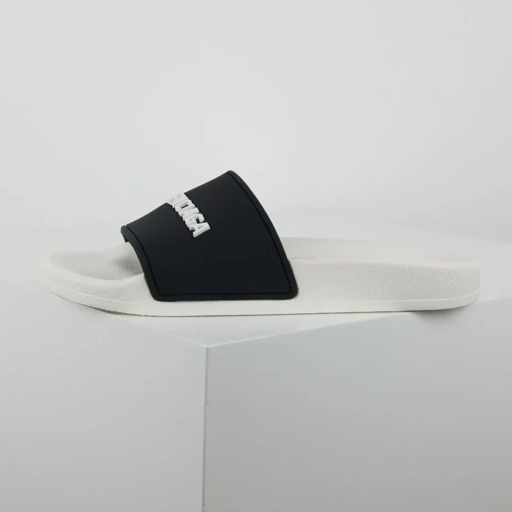 Balenciaga Flip-Flops with logo Print white and black - etkick reps