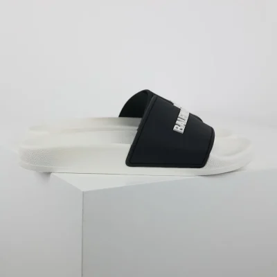 Balenciaga Flip-Flops with logo Print white and black - etkick reps