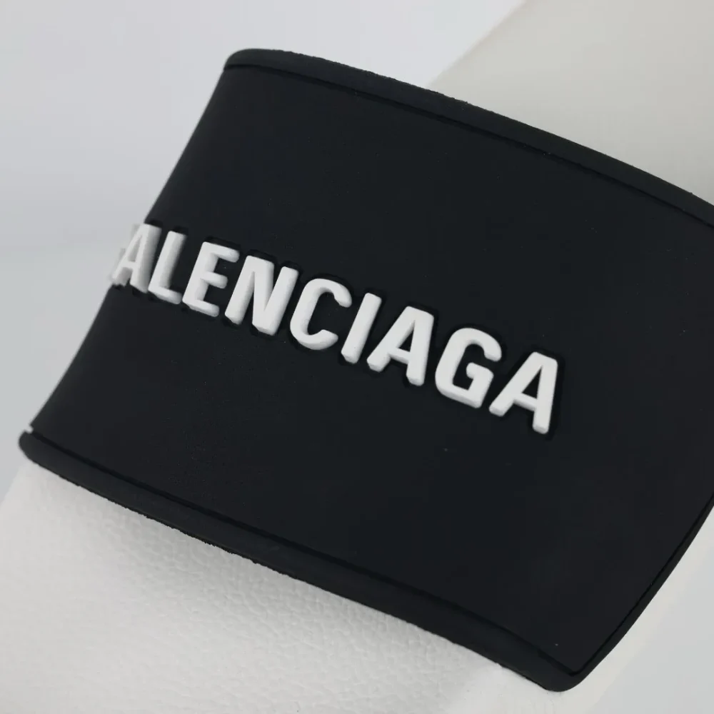 Balenciaga Flip-Flops with logo Print white and black - etkick reps