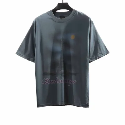 Balenciaga Paris Sunset Eiffel Tower Print T-Shirt - etkick reps