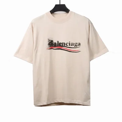 Balenciaga Political Stencil Logo Print T-Shirt - etkick reps