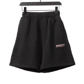 Balenciaga Shorts With Embroidered Label Logo