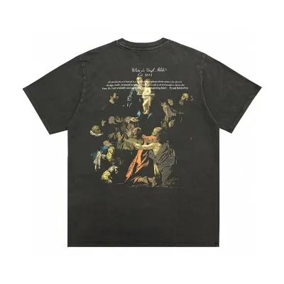 Off-White Colorful Religious Print On Back T-shirt - etkick reps