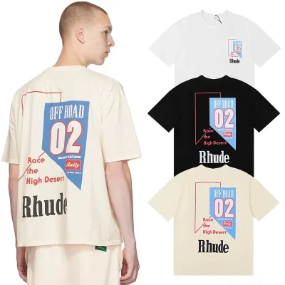 Rhude 02 logo print T-shirt - etkick reps