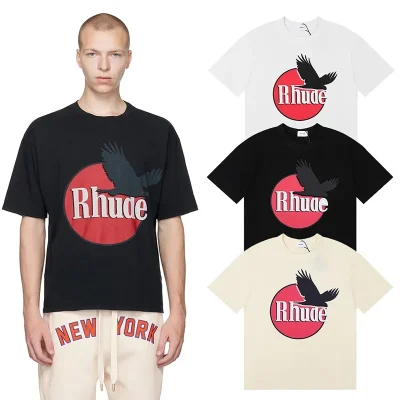 Rhude Eagle Logo Print T-Shirt - etkick reps