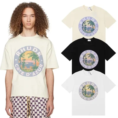 Rhude Lago Print T-Shirt - etkick reps