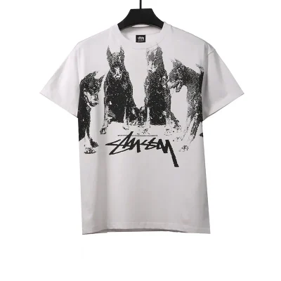 Stussy Doberman Print T-Shirt - etkick reps