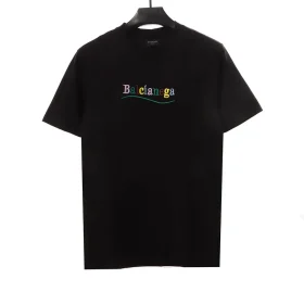 Balenciaga Colorful Letter Embroidery T-Shirt