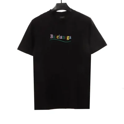 Balenciaga Colorful Letter Embroidery T-Shirt - etkick reps