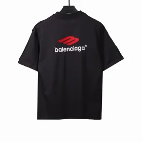 Balenciaga T-Shirt With Tape Logo And Double Patch