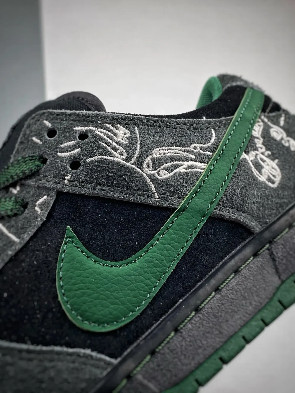 There Skateboards Dunk Low Sneaker Black Green - etkick reps