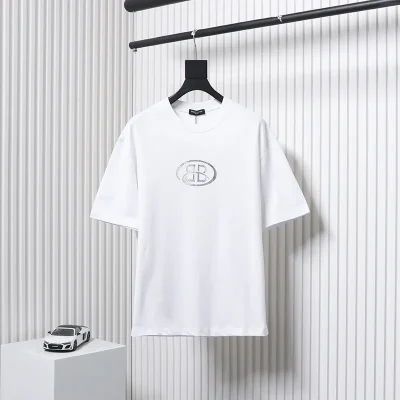 Balenci@Ga T-Shirt With Logo Print On The Front And Back - etkick reps