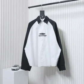 Balenciaga Black And White Patchwork Embroidery Shirt