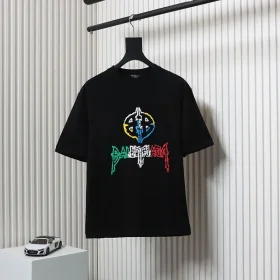 Balenciaga Colorful T-Shirt with Letter Logo Print